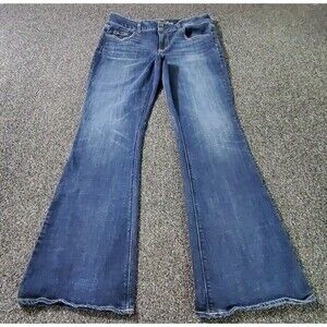 American Eagle Artist Flare Jeans Womens 14 Dark Wash Stretch Midrise Hipster